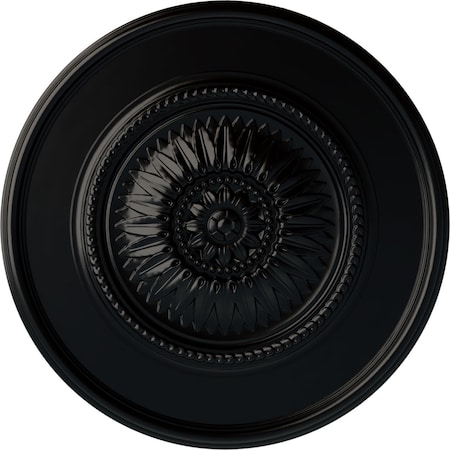 Wigan Ceiling Medallion, Hand-Painted Jet Black, 29 3/4OD X 1 1/2P